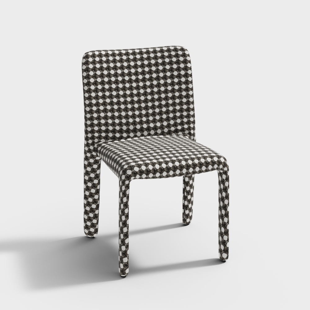 Black and White Stripe Single Chair
