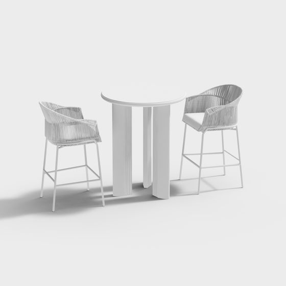 Elegant Outdoor Leisure Table and Chair 3D model