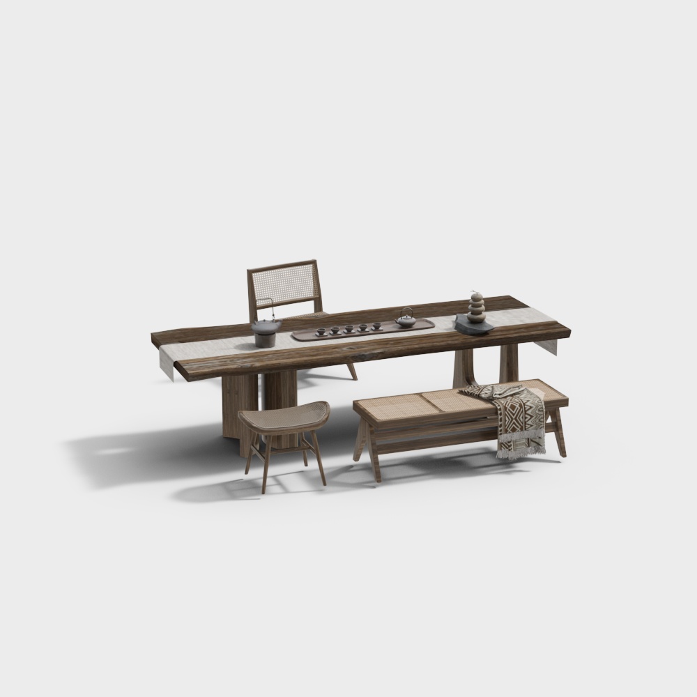 Rustic Minimalist Wood Tea Table