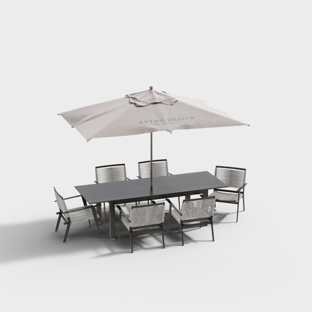 Industrial Style Outdoor Table and Chair Set