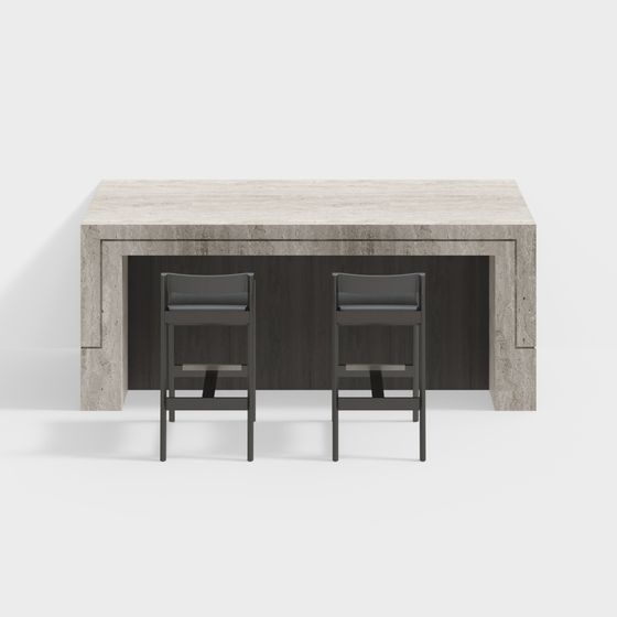 Minimalist Dining Table and Chairs 3D model