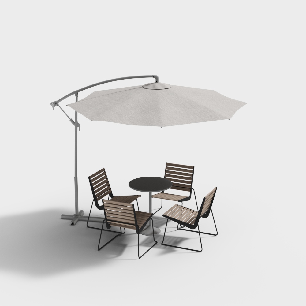Urban Corner Leisure Table and Chair Set – Low-Poly Urban Design