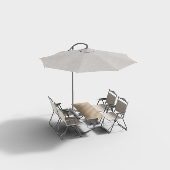Stylish Outdoor Patio Set 3D Model