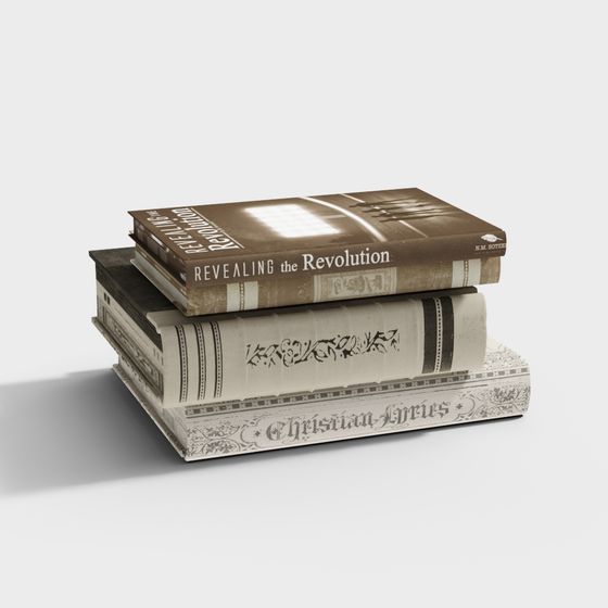 Vintage Book Stack 3D Model for Creative Use