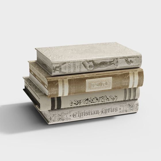 Elegant Vintage Books 3D model for Creative Projects