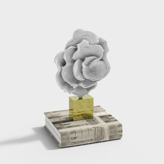 Elegant Paper Rose 3D model for Creative Projects