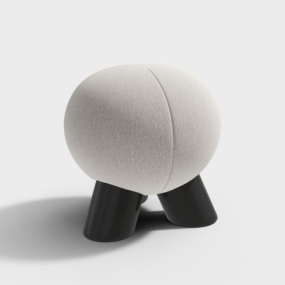 Stylish Round Stool 3D model for Modern Interiors