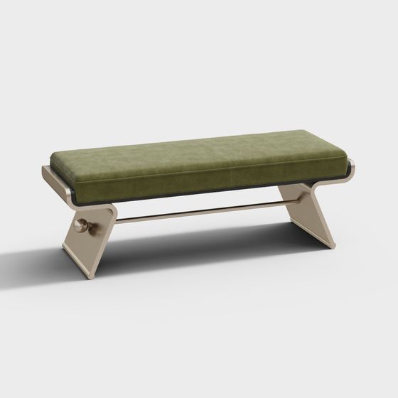 Banc tissé vert moderne