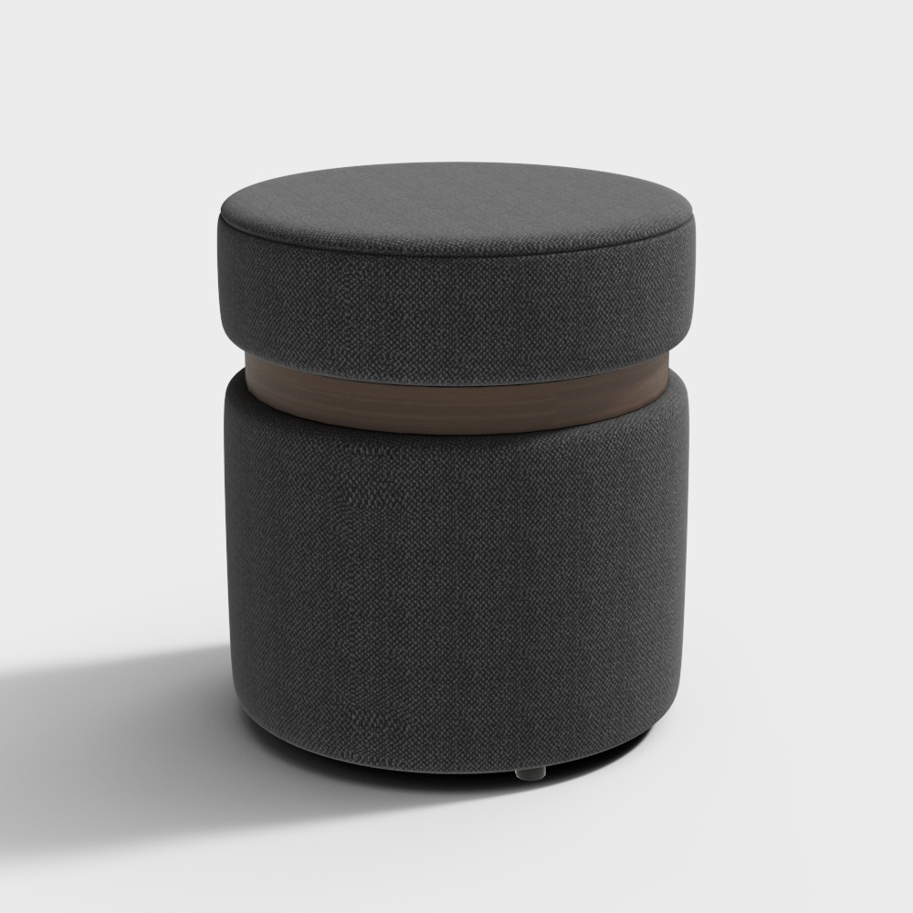 Modern Gray Fabric Sofa Stool