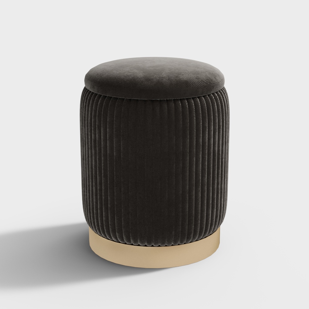 モダンラウンドファブリックソファスツール