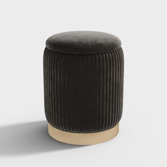 モダンラウンドファブリックソファスツール