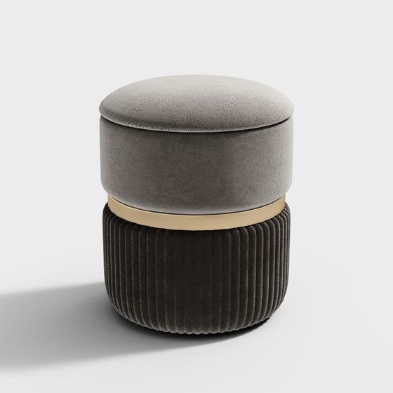 Modern Round Sofa Chair 3D Model in Gray