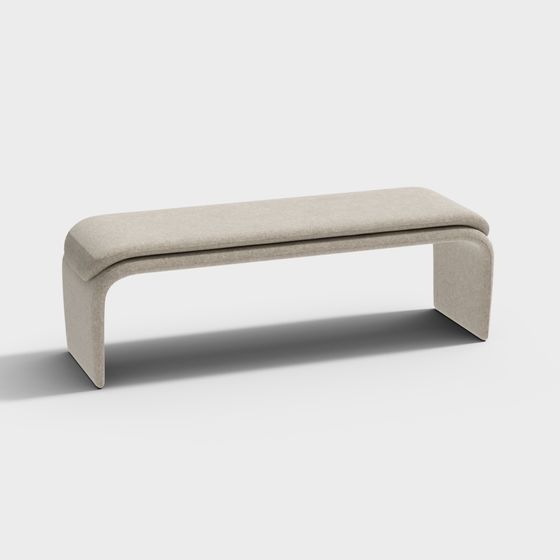 Sleek Contemporary Bench 3D model