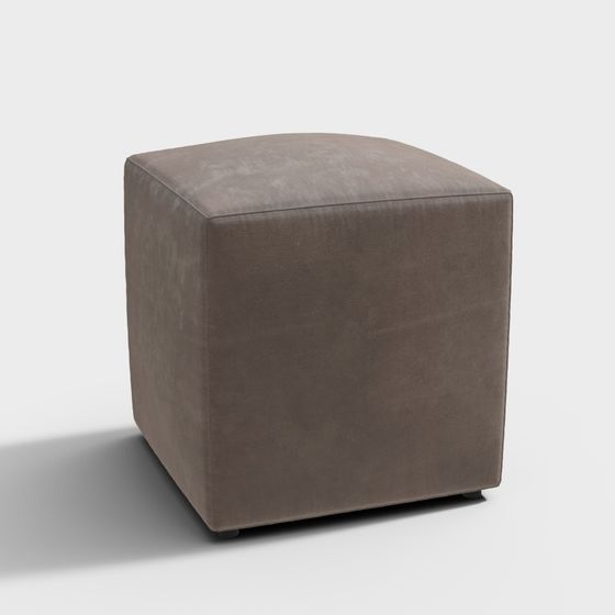 Modern Square Sofa Chair 3D Model in Gray