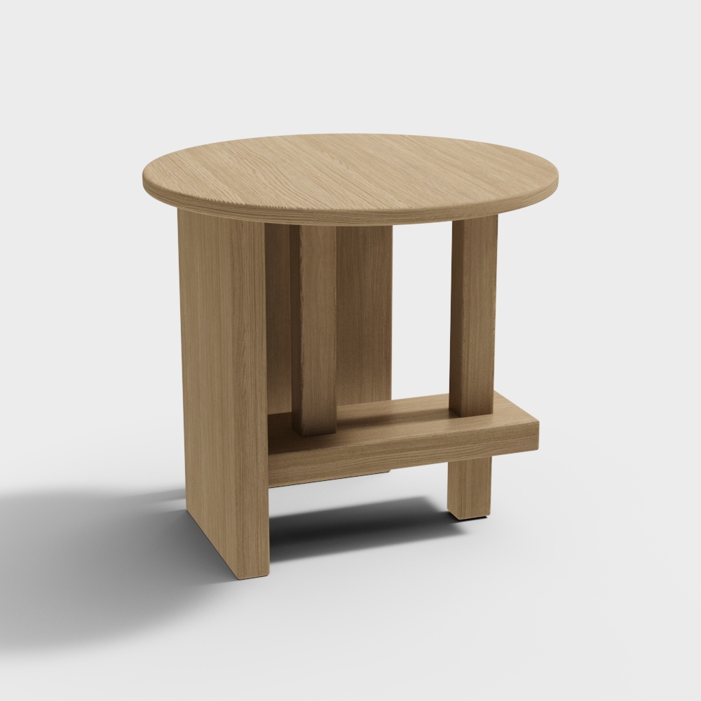 Ghế tròn gỗ rắn hiện đại