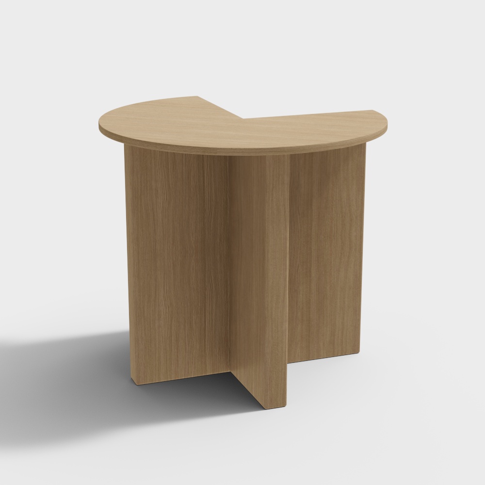 Curved Wooden Table 3D model for Modern Design