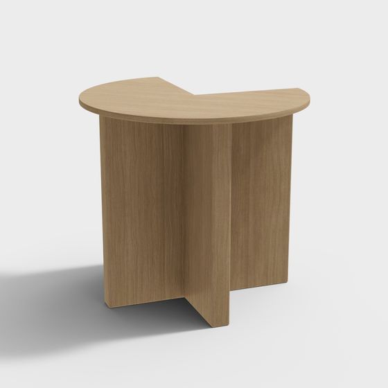 Curved Wooden Table 3D model for Modern Design