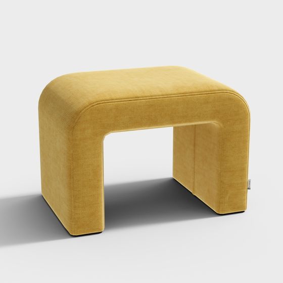 Cozy Yellow Stool 3D model