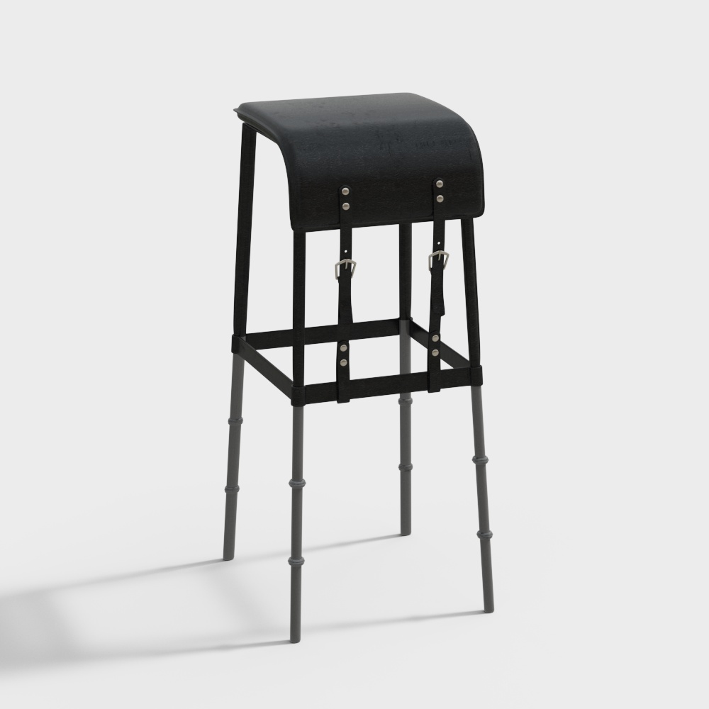 Industrial Style Bar Stool 3D model