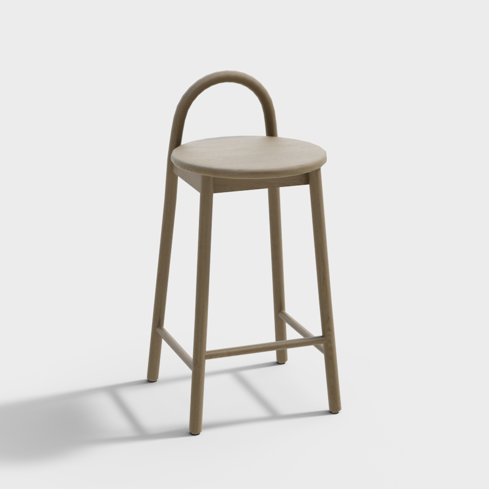 Modern Solid Wood Bar Stool