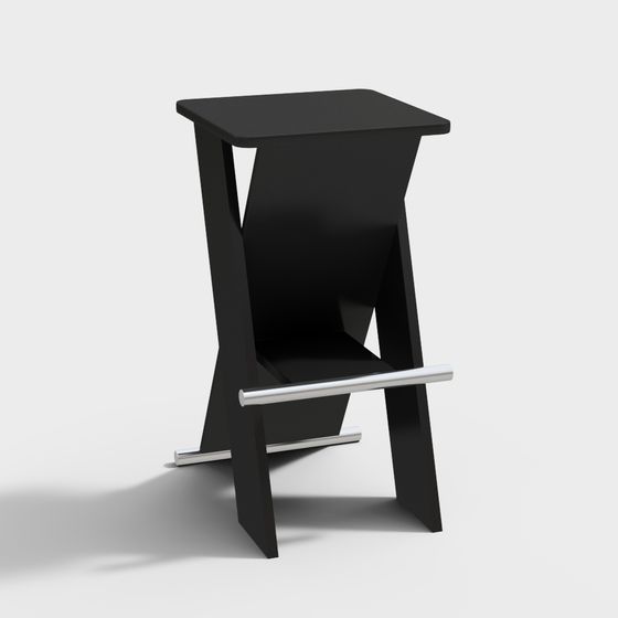 Modern Low-Poly Bar Stool 3D model