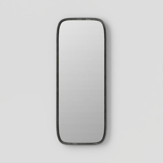 Rounded Rectangle Mirror 3D Model in Gray