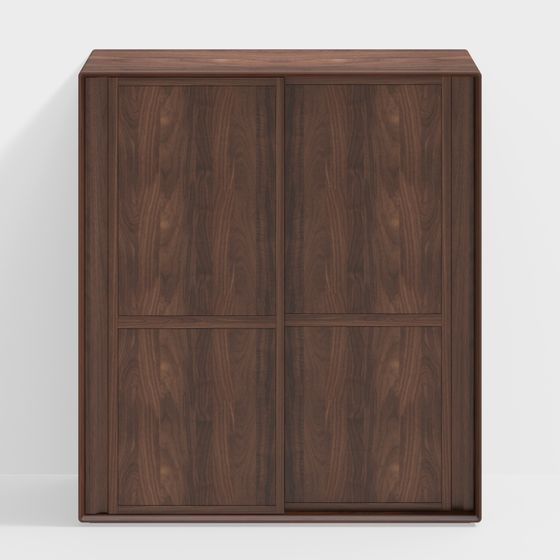 Stylish Wooden Storage Cabinet 3D Model