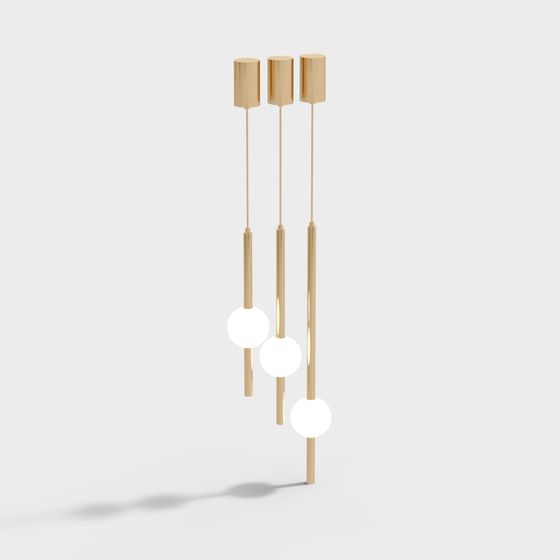Elegant Hanging Art Light Fixture 3D model