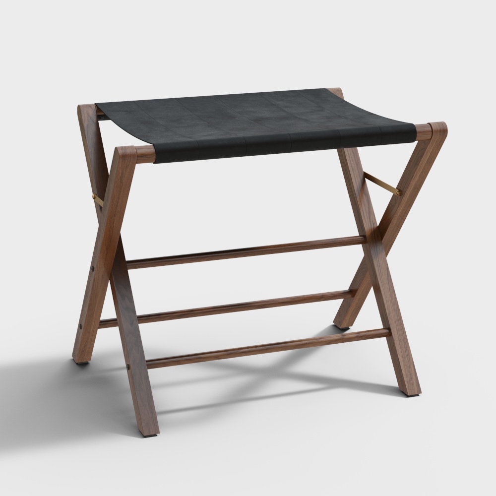 Moderne massiv Holz schwarzer Klapphocker