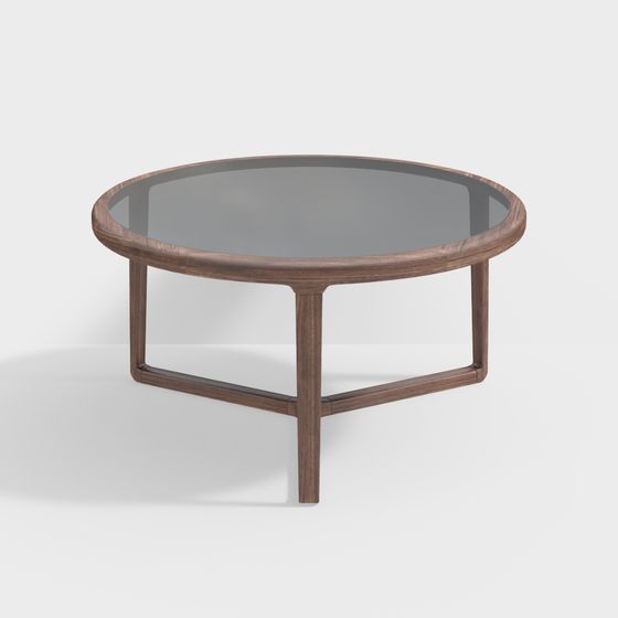 Elegant Low-Poly Round Table 3D Model