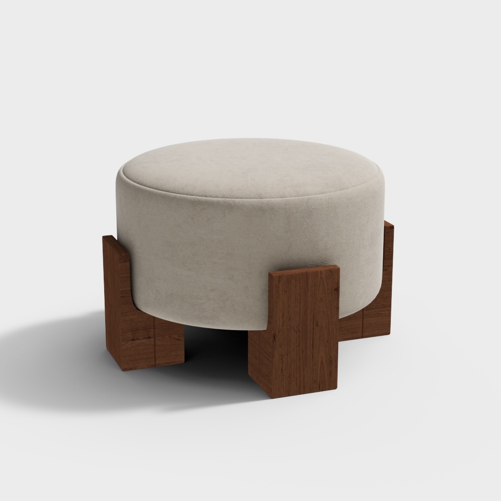 Chaise ronde basse en tissu moderne