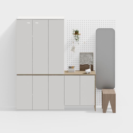 Urban Minimalist Wardrobe 3D model for Modern Spaces