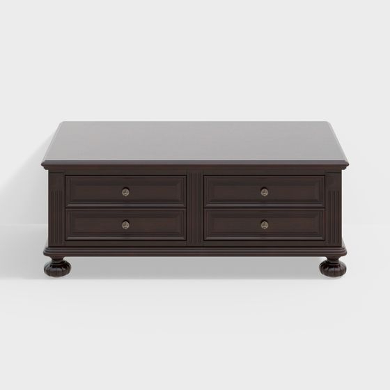 Stylish Vintage Storage Coffee Table 3D model