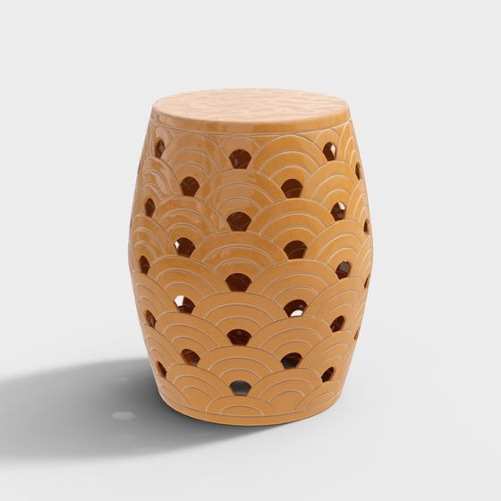 Elegant Low-Poly Vase Stool 3D model
