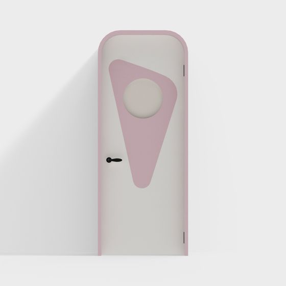 Stylish Pink Triangle Door 3D model for Interiors