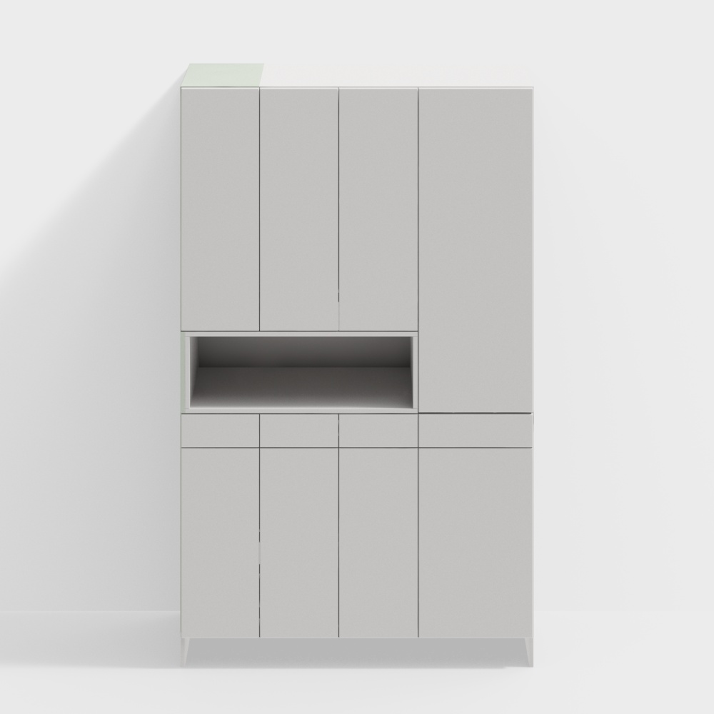 Minimalistischer Creme Eingangsschrank