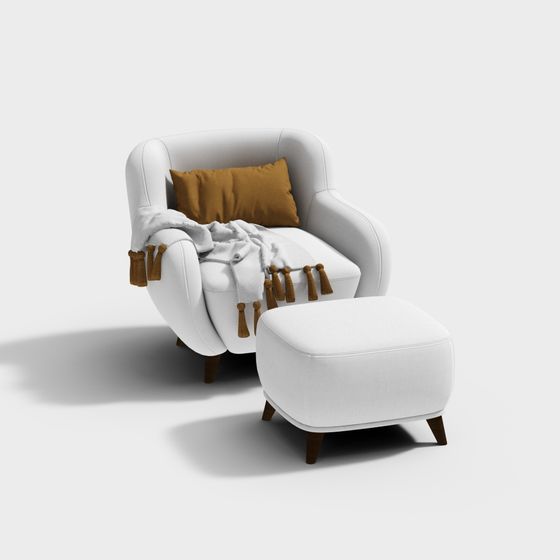 Cozy Corner Chair Set 3D model for Modern Spaces