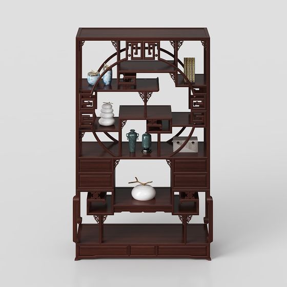 Elegant Chinese Folding Screen 3D model