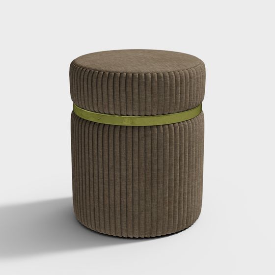 Stylish Round Pouf 3D model for Modern Interiors