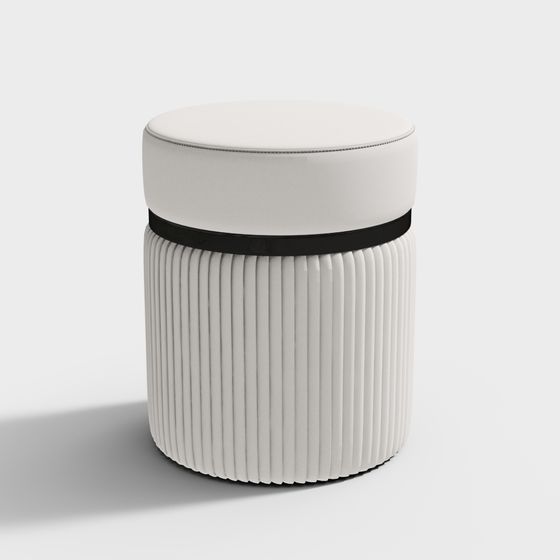 Stylish Round Stool 3D Model for Contemporary Spaces