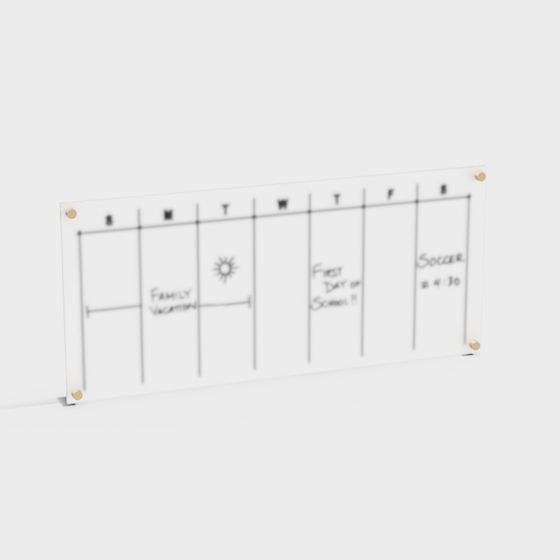 Family Schedule Whiteboard 3D model