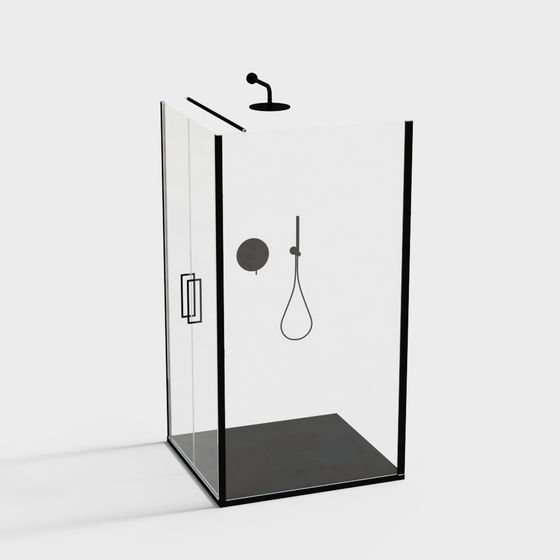 Sleek Minimalist Shower Room 3D model