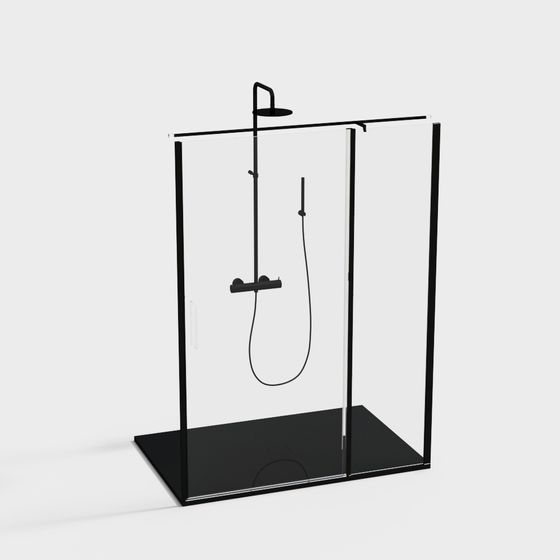 Stylish Minimalist Shower 3D model