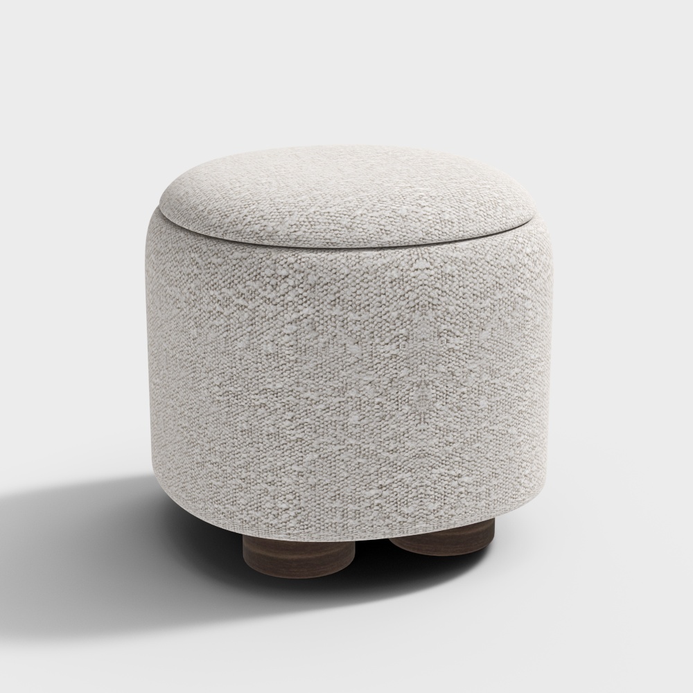 Creamy White Low Stool