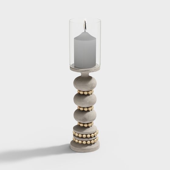 Stacked Stone Candleholder 3D model