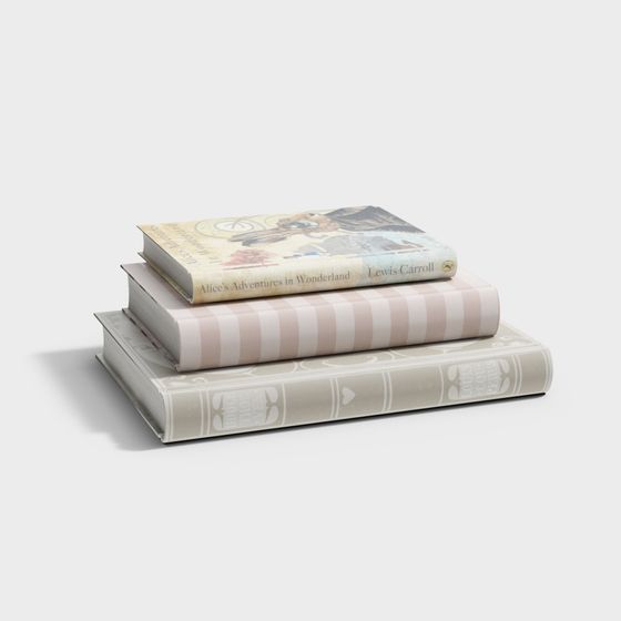 Elegant Low-Poly Book Model Set 3D model