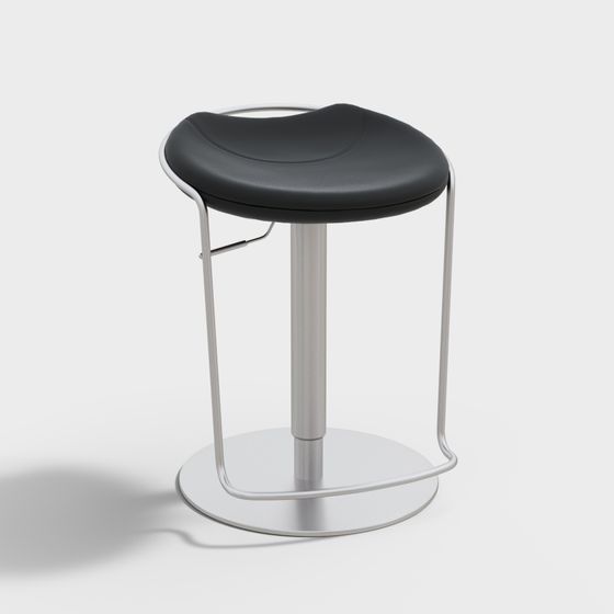 Elegant Low-Polygon Bar Stool 3D model
