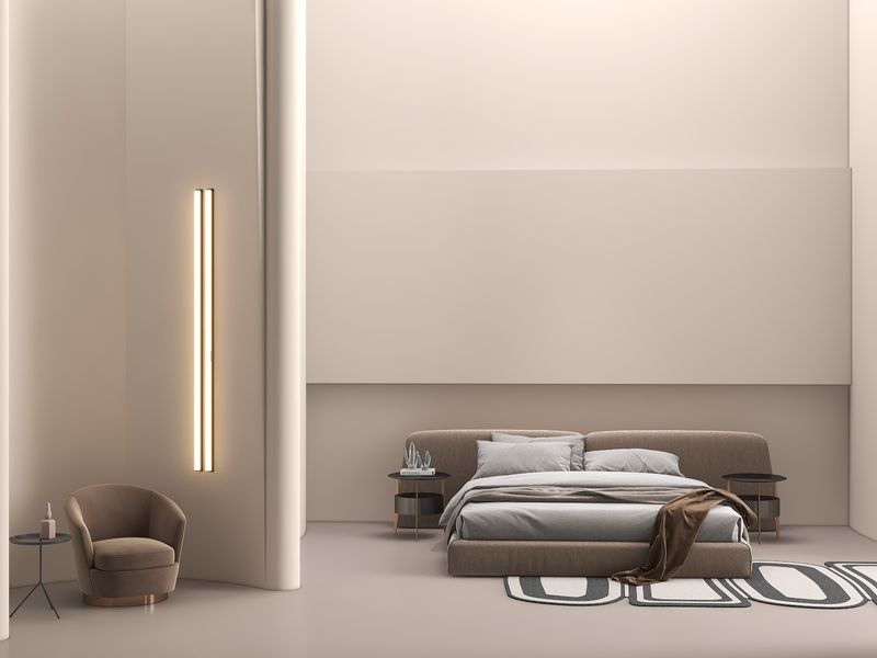 Minimalist Creamy Bedroom Design Ideas