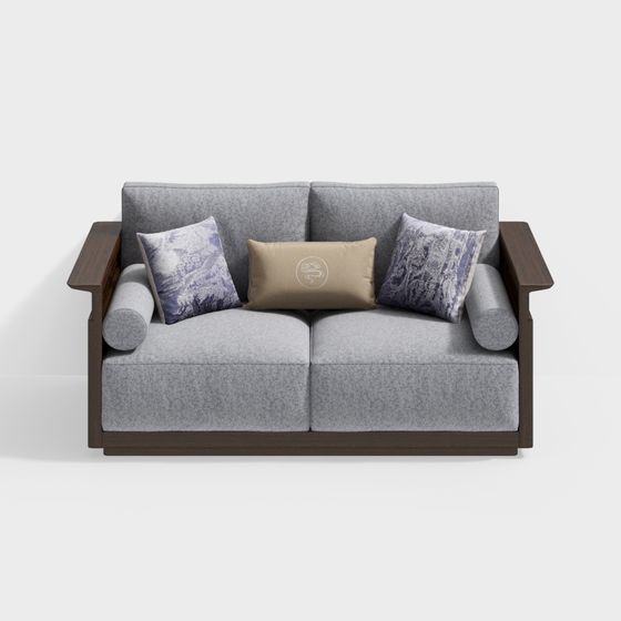 Elegant Low Poly Sofa 3D model for Modern Interiors