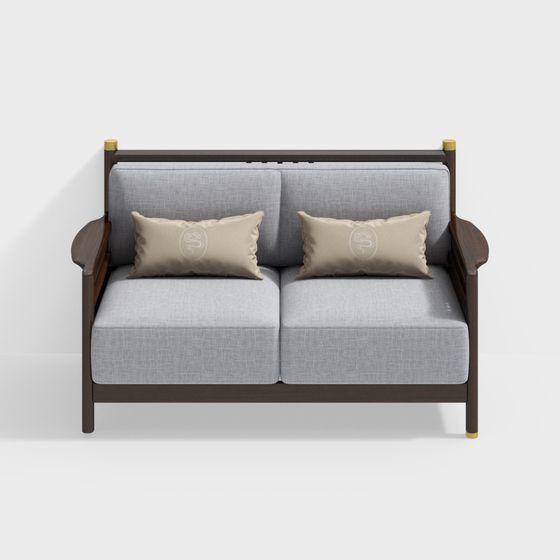Elegant Low-Polygon Sofa 3D model